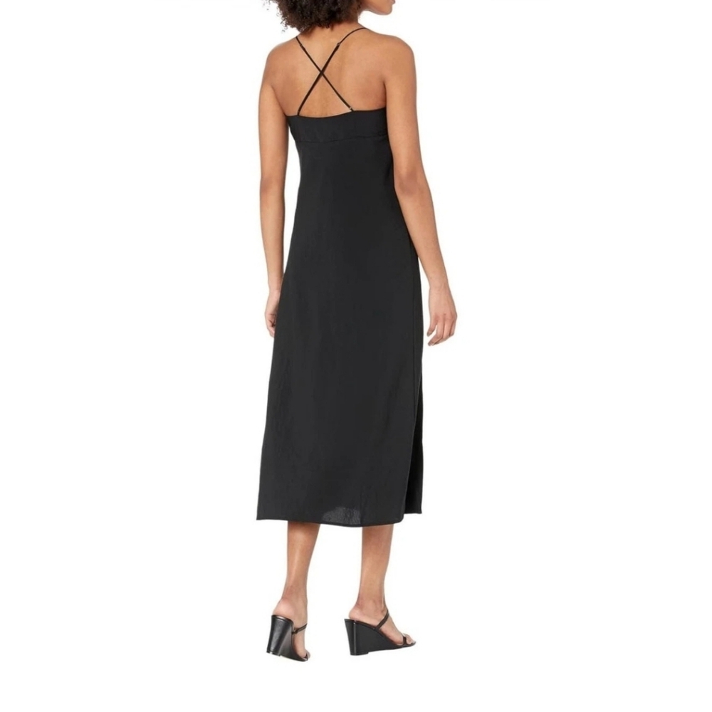 Madewell Black Midi Dress‎ with Spaghetti Straps - Picture 2 of 10